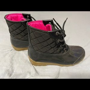 Black and Pink Sperry Duck Boot
